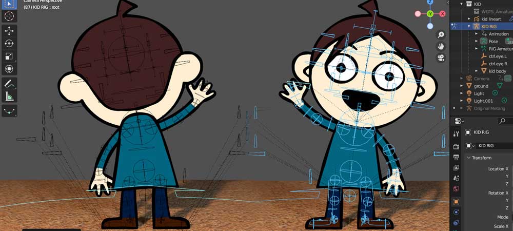 2D puppet animation technique