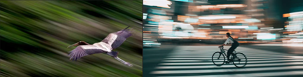 Pan technique: horizontal movement of the camera over a fixed scene